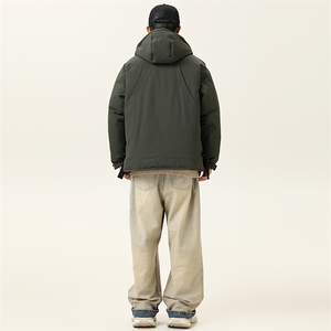 2025冬季新款男日系潮牌连帽白鸭绒羽绒服加厚外套棉衣YR68-F295图片