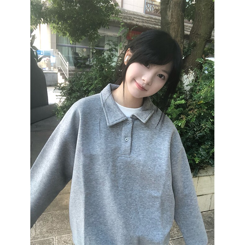 抖音得物高品质二开25秋冬美式高街结构设计POLO翻领卫衣外套W77,男装卫衣,电商A486-1