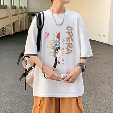 JT55161-P25假两件短袖t恤男大码胖子半袖体恤半截袖港风，男装T恤，电商A040