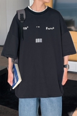 1YYDS/EMO字母图案港风情侣大码M-5XL风短袖男DT7643P25控38，男装T恤，星座226-2