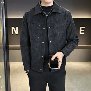 春季2026新款男士外套翻领高端麂皮夹克上衣服 A313-5889-P145图片