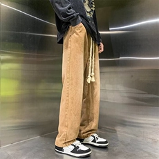 牛仔裤男款秋冬季高街vibe直筒裤潮牌复古宽松休闲长裤NK8255-P48，男装牛仔裤，星座1008