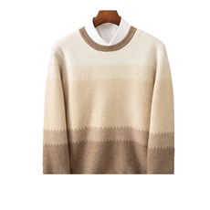 芝麻点渐变色男士羊绒衫商务休闲羊绒，男装羊绒套衫，鼎坤羊绒