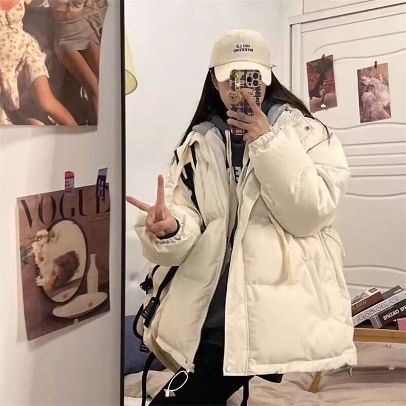 粉色棉衣女式2024年冬季新款韩系学生宽松显瘦加厚小棉袄棉服外套,男装棉衣,星座506A