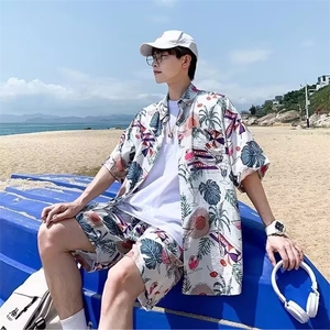 夏季海南岛服沙滩服三亚夏威夷旅游男女情侣衬衫套装T3013-P37图片