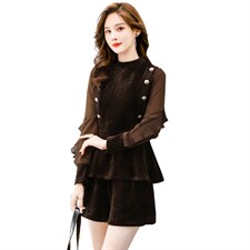 2021年春季新款时尚百搭减零气质两件套下单送项链，女装套装/套裙，丽美静依