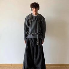 美式复古v领毛衣慵懒风休闲欧美针织衫外套上衣男潮MY0591-P50，男装针织衫/毛衣，星座308B-2