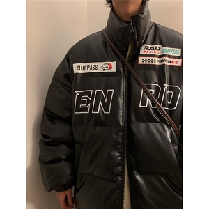 EQ156 冬季新款港风炸街痞帅机车服加厚皮棉衣棉服宽松外套男P118图片
