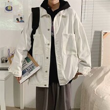 2021新款工装夹克日系百搭宽松春秋季潮牌ins牛仔外套W1460-P55，男装夹克，星座512-4