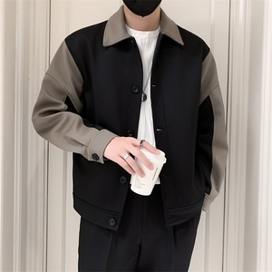 社会小伙风拼色时尚休闲外套复古百搭男士夹克潮JK089-P110图片