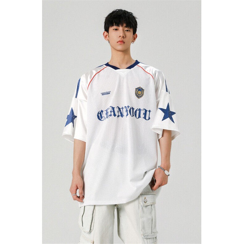 706-T0220-P38夏季美式设计感透气冰球服潮牌痞帅篮球服短袖T,男装T恤,星座706