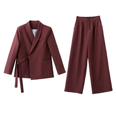 现货2024秋季时尚简约大方气质优雅休闲百搭潮流两件套，女装套装/套裙，时尚俏佳人