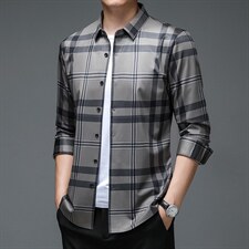 JB8803男式服装新款衬衫男长袖翻领休闲四季中老年商务衬衣P73，男装衬衫，电商B360