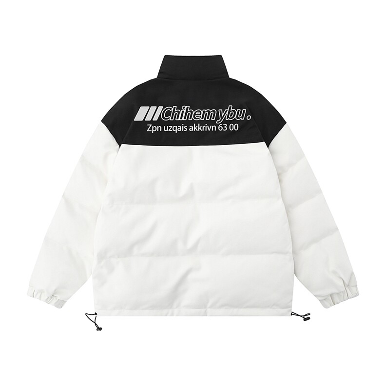 白底新款冬季百立领字母印花加厚PU皮棉服外套MY6406P125控168,男装棉衣,电商A268-1