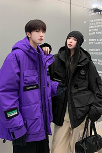 90绒 冲锋羽绒服 D5164-TP230 328 连帽情侣潮牌外套男女图片