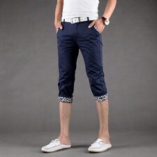 夏季男装休闲裤韩版修身七分裤男直筒休闲短裤青年0215XK633-P20，男装休闲裤，天晨