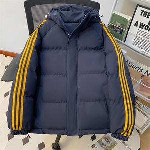 冬季潮流条纹五防立领加绒加厚棉衣情侣撞色棉服外套MY8899-p78图片
