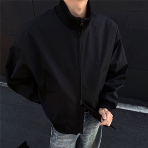 2025年春季新款美式高街短宽廓形夹克立领外套男C213-105-特P65