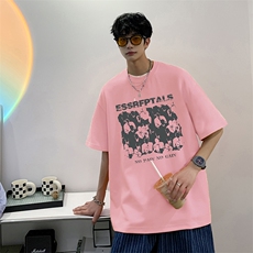 量大优可提供视频2024夏新美式短袖T恤HD019-1-T24231-P18，男装T恤，电商019-1
