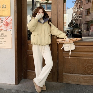 现货新款东大门加厚保暖羽绒服百搭连帽面包服女装外套女图片