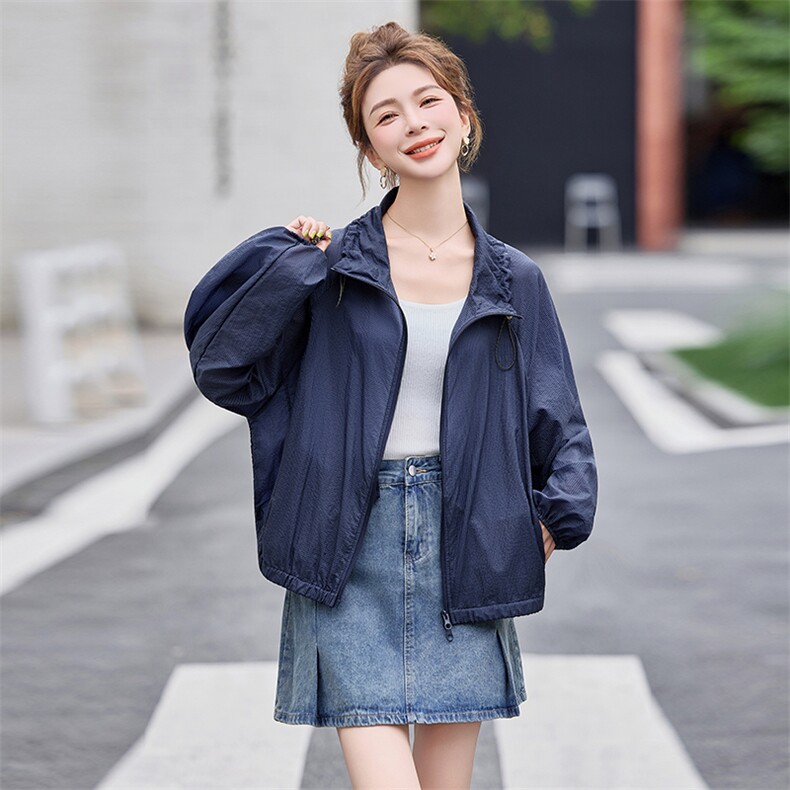 轻薄防晒衣女2025夏新款时尚宽松透气小个子休闲短款巨好看短外套,女装防晒衣,欧米莱