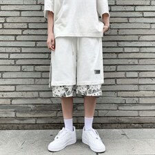 男士短裤夏季排扣运动裤韩版潮流宽松痞帅休闲五分裤潮牌D800-P28，男装休闲裤，星座1008-1