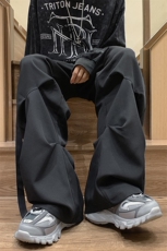 8XL-M休闲裤男秋冬季加肥加大码西裤高街显瘦拖地裤9026p68控88，男装休闲裤，电商D206-1