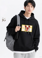 2025年秋季通勤套头长袖时尚百搭通勤简约休闲小龙虾印花，女装卫衣/绒衫，花可