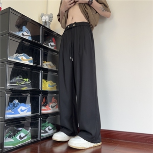 抖音品质夏季新款潮流薄款冰丝宽松休闲裤B315-K24163-特p30控58图片