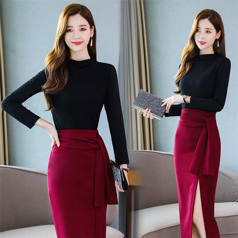 2021年秋季潮流舒适简约时尚百搭纯色圆领长袖修身蕾丝衫/雪纺衫，女装蕾丝衫/雪纺衫，盈茜