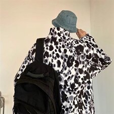 潮流豹纹夹克潮男春季拉链夹克J0825P48，男装夹克，星座1116-2
