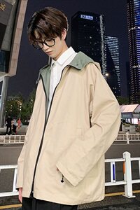 港风秋季时尚简约两面穿夹克男韩版连帽外套A090-JK72 P115 限138图片