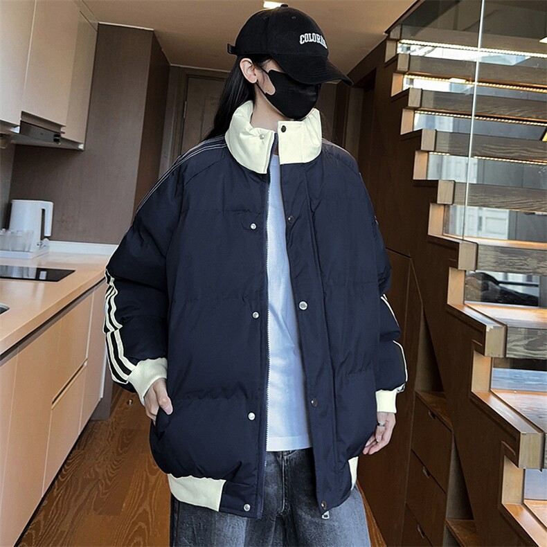 抖音得物二开可供视频拼接织带三防加厚羽绒棉衣外套棉服LL6667,男装棉衣,电商A486