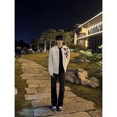 【现货】DM309-P70美式高街徽章贴布设计感刺绣棒球服男潮牌夹克，男装夹克，星座603-2