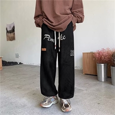 美式oversize裤子男ins潮牌痞帅休闲裤vibe风炸街男裤秋k3302-p35，男装休闲裤，星座1008-1
