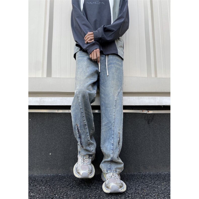 美式秋季新款INS复古水洗宽松直筒牛仔裤B315-K24018-p65控88,男装牛仔裤,电商B315
