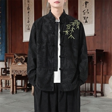 男士外套灯芯绒夹克盘扣立领唐装风XZ1512-2506单夹克-P85，男装夹克，星座1512