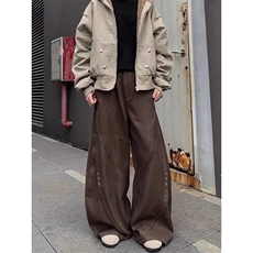 网图-K889-P6825春装重工休闲弯刀裤宽松直筒拖地裤，男装休闲裤，电商B327