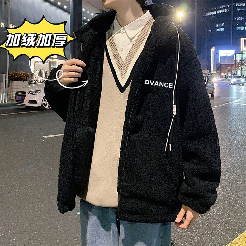 2025秋冬款连帽羊羔毛加绒加厚棉衣情侣款卫衣XZ102A-4-MY12-P120,男装棉衣,星座211-2