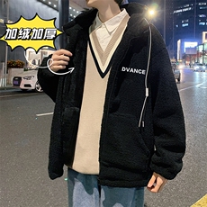 2025秋冬款连帽羊羔毛加绒加厚棉衣情侣款卫衣XZ102A-4-MY12-P120，男装棉衣，星座211-2