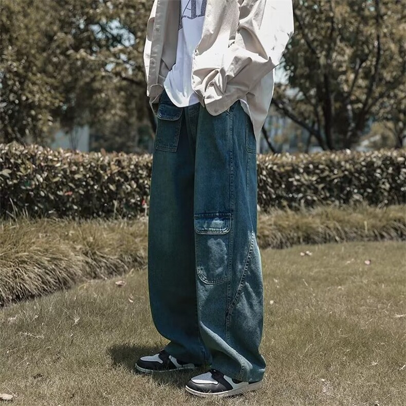 牛仔裤男秋季潮大码休闲裤子高街慵懒男N3121P43,男装牛仔裤,星座1116-2