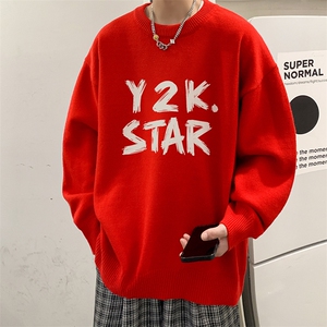 圆领毛衣男大码针织衫男毛线衣线衫M67347-P45 加绒款-P65图片