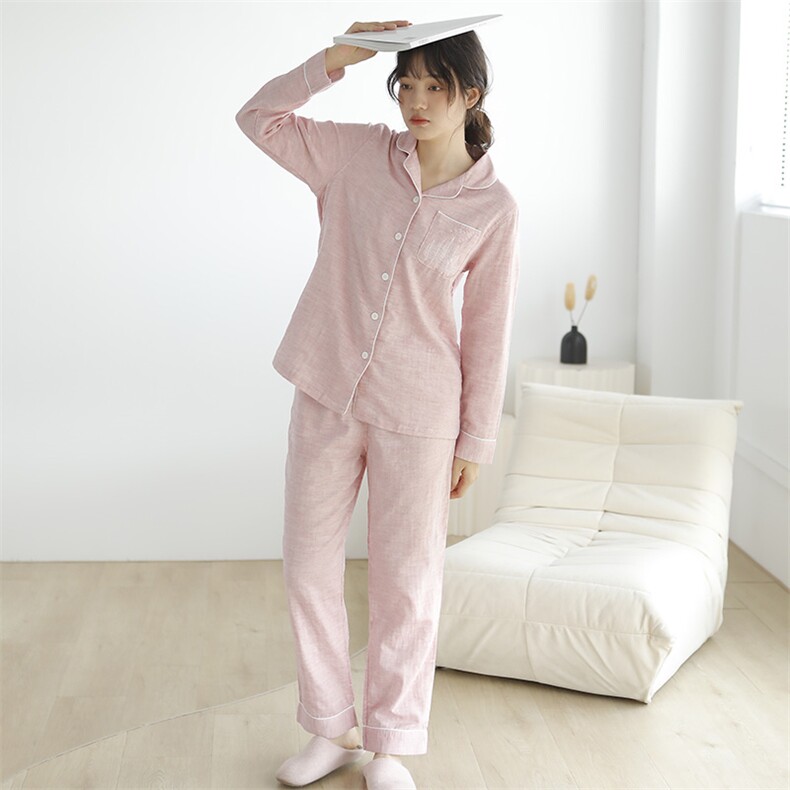 蔓秋新款全棉双层纱布女款长袖长裤套装，床单，一起卖家纺