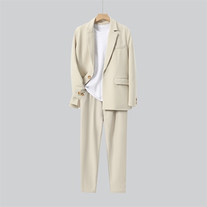 秋季新款男士休闲港风宽松西服套装衣服+裤子整套西装 XZ810-P150图片
