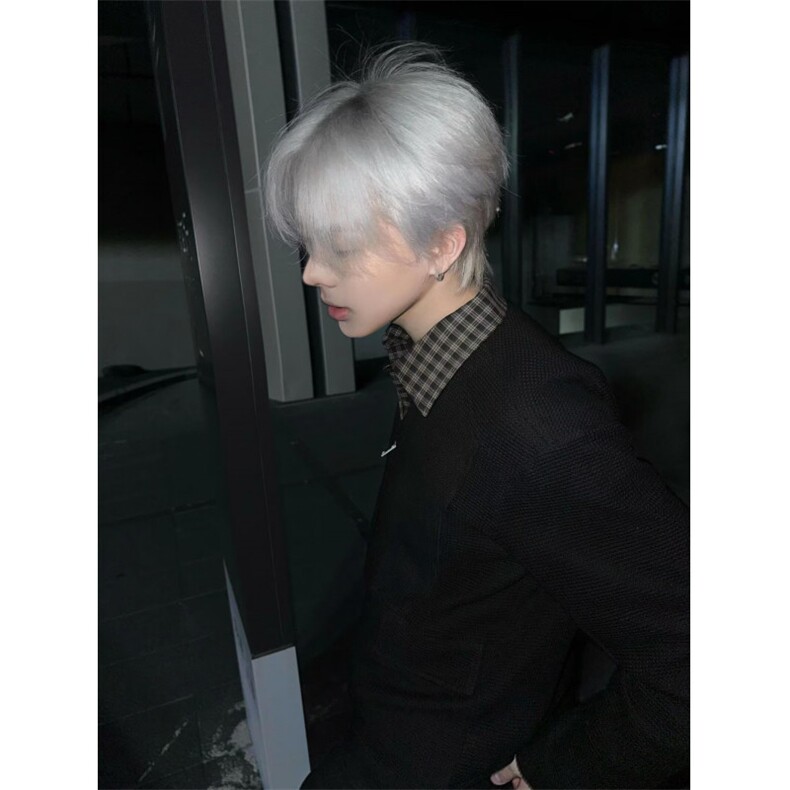 美拉德棕色假两件短款飞行员夹克男士秋冬季双领设计感棒球服外套,男装夹克,四季星座505