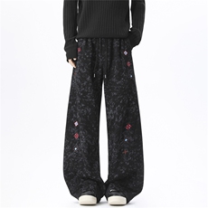 深度库存5w+刺绣弯刀卫裤染裤子常规P45加绒P50控7888，男装休闲裤，电商D205