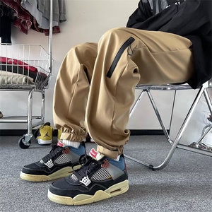 冲锋裤男春秋季工装新款复网宽松束脚休闲裤子男款登山 KZ08图片