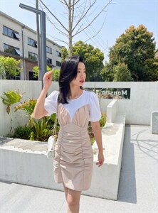 【现货】T恤拼接辣妹连衣裙,女装T恤,欧尼蒂