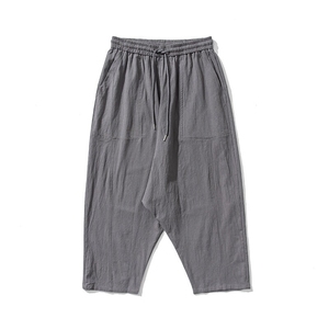 春夏 大码风休闲裤棉麻低裆哈伦阔腿裤日系潮港风 K265/P60图片