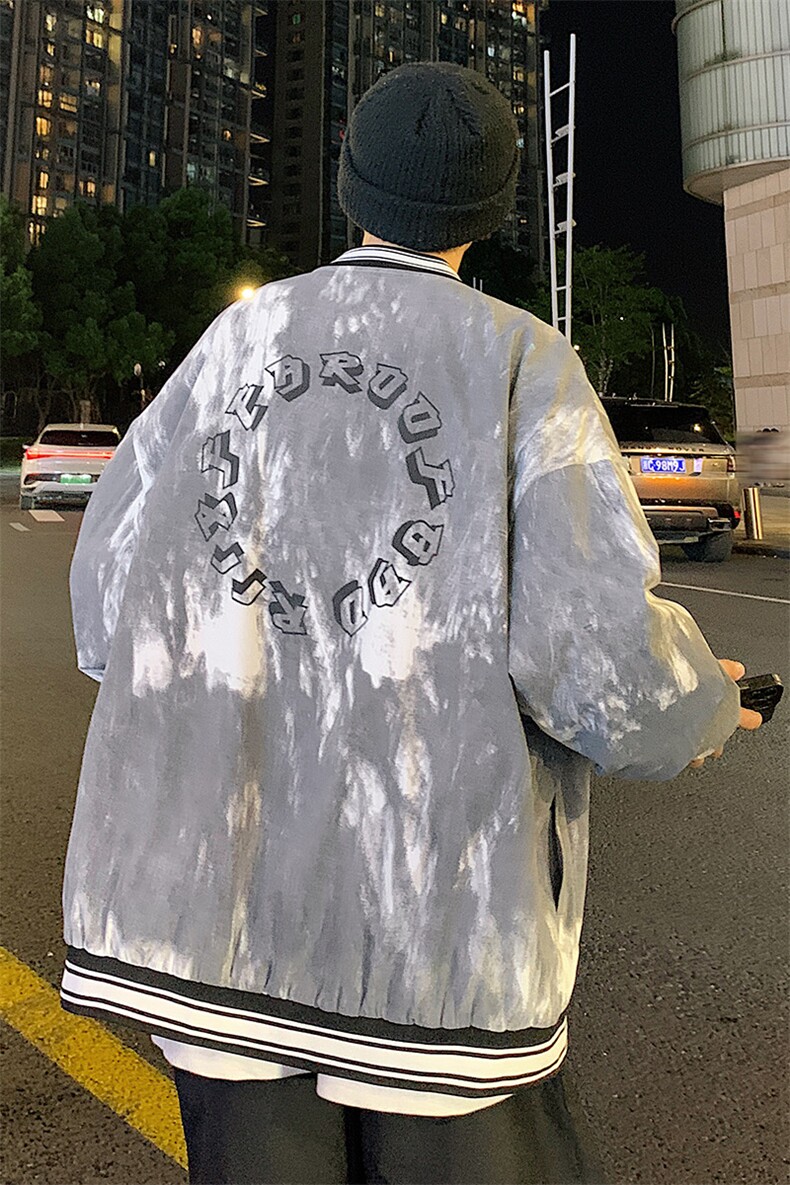 港风雾点棒球领百搭休闲宽松夹克外套男XZ214-8JK806P65,男装夹克,星座1204-3